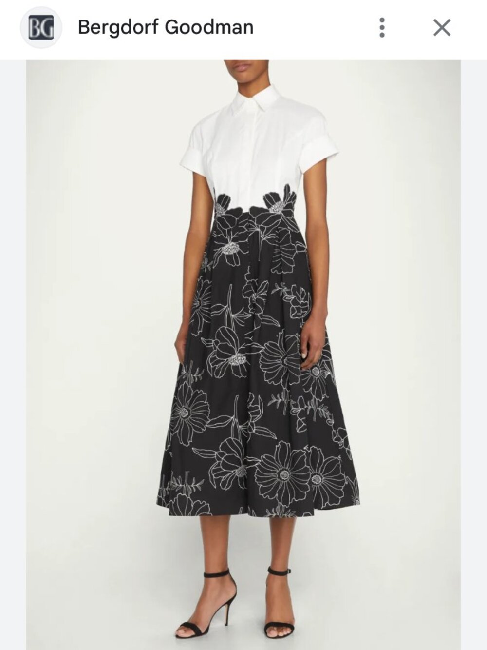 Rickie Freeman for Teri Jon Floral-embroidered Shirtdress